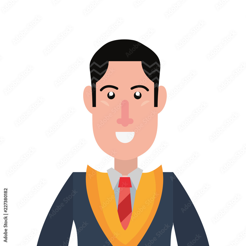 graduate man portrait on white background graduate man portrait on white background
