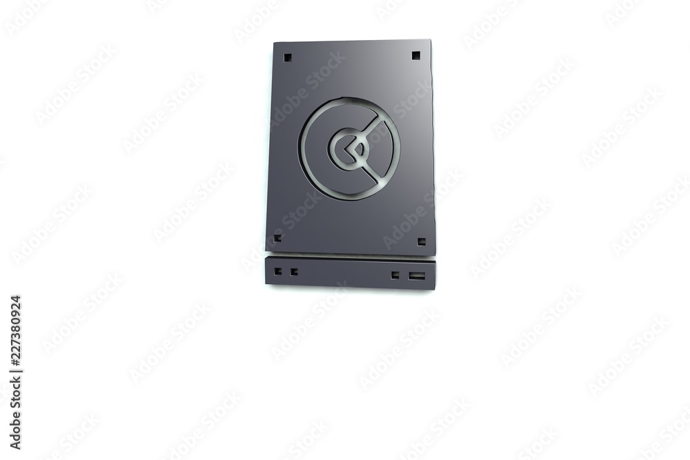 3D illustration of Hardware, dark color with white background.