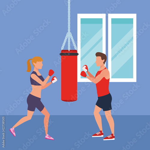Fitness people and gym
