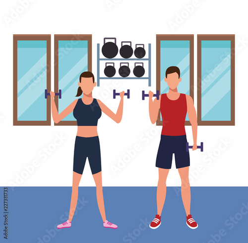 Fitness people and gym