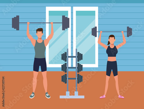 Fitness people and gym