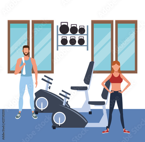 Fitness people and gym