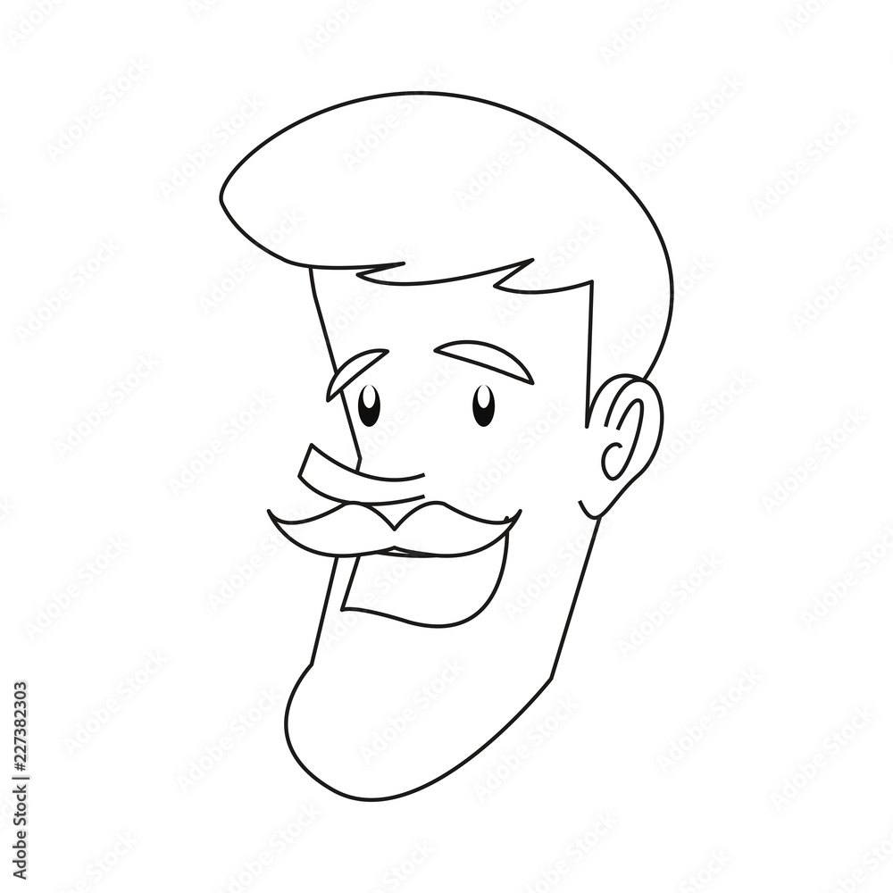 happy man face character cartoon happy man face character cartoon
