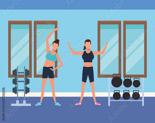 Fitness people and gym