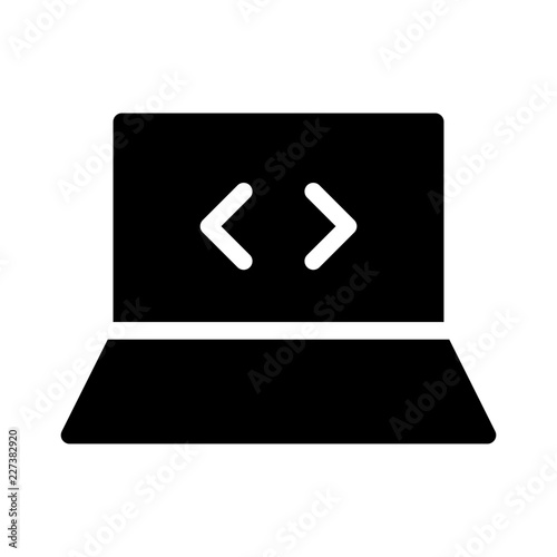 Hacks Coding Programming Notebook Computer vector icon