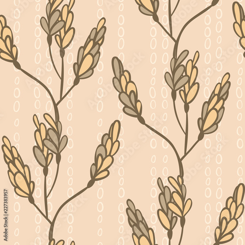 seamless pattern with branches and buds