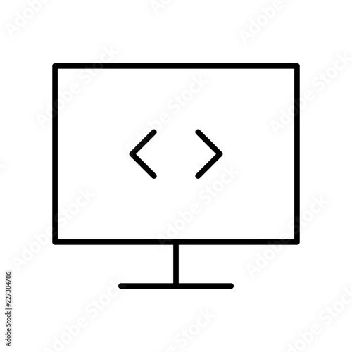 Hacks Coding Programming Display Computer vector icon