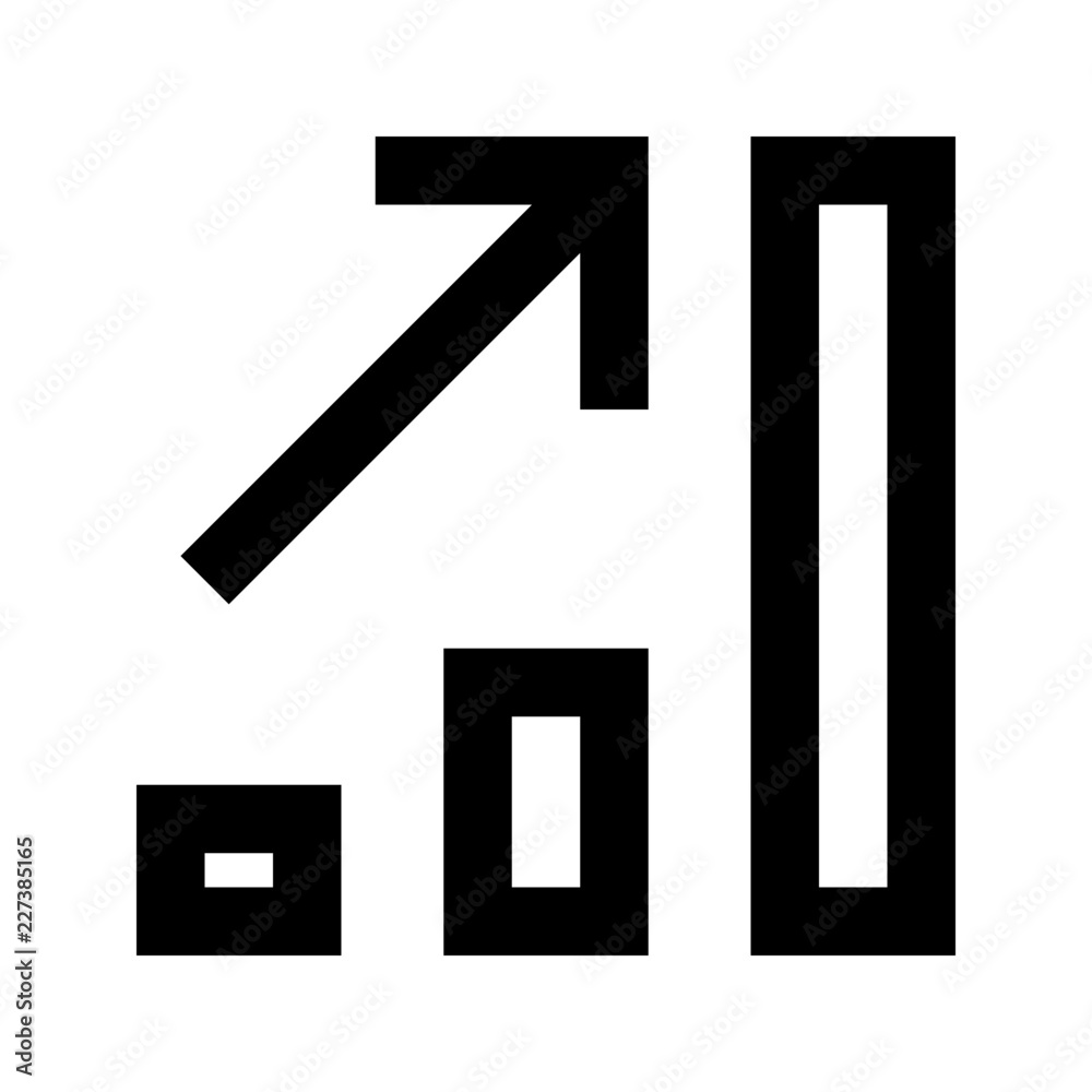 Growth Chart Bar Success Achievement vector icon Growth Chart Bar Success Achievement vector icon