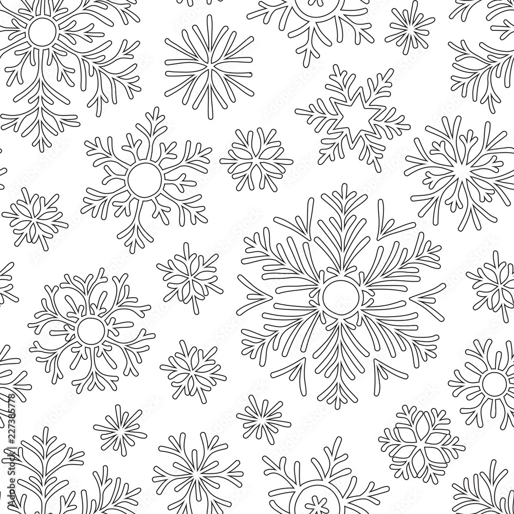 Christmas pattern from snowflakes
