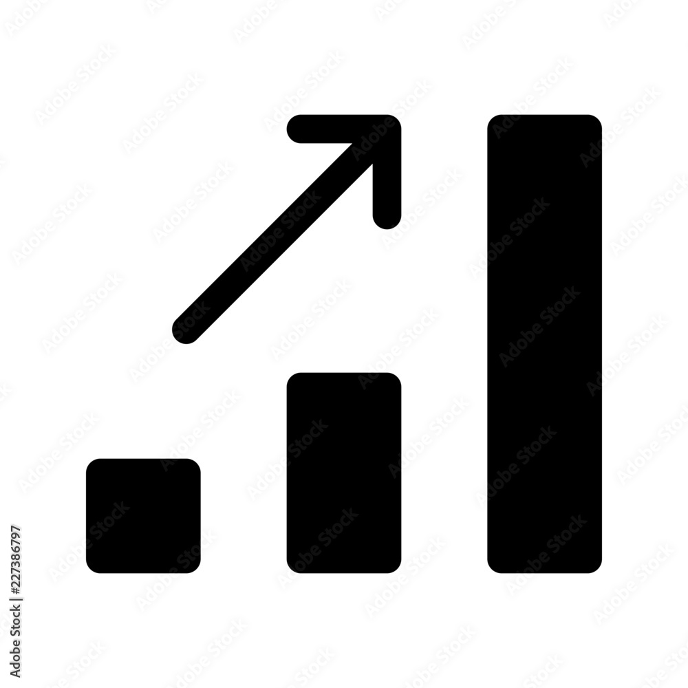 Growth Chart Bar Success Achievement vector icon Growth Chart Bar Success Achievement vector icon