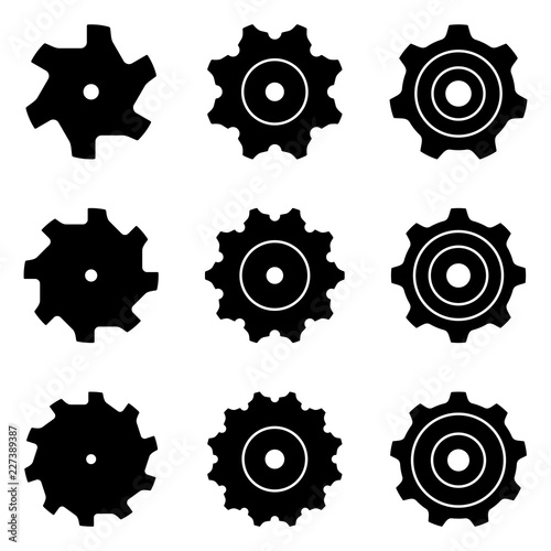 Sprocket for drop forged chain. Silhouette vector