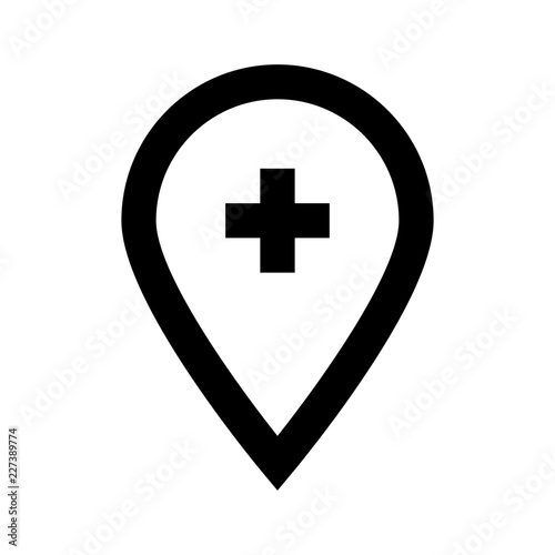 Location Pin Add Map Gui Web vector icon