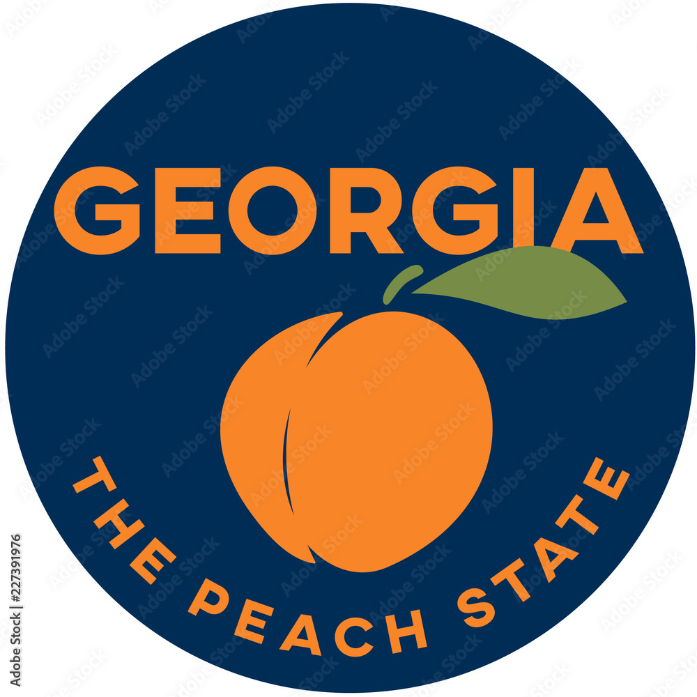 georgia: the peach state | digital badge Stock Illustration | Adobe Stock