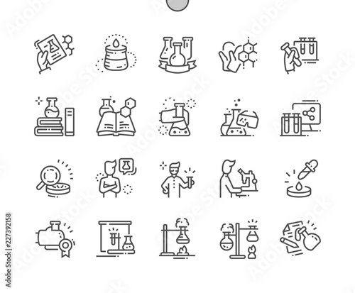 Chemical Well-crafted Pixel Perfect Vector Thin Line Icons 30 2x Grid for Web Graphics and Apps. Simple Minimal Pictogram