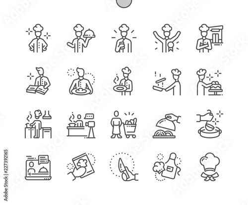 Chef Well-crafted Pixel Perfect Vector Thin Line Icons 30 2x Grid for Web Graphics and Apps. Simple Minimal Pictogram