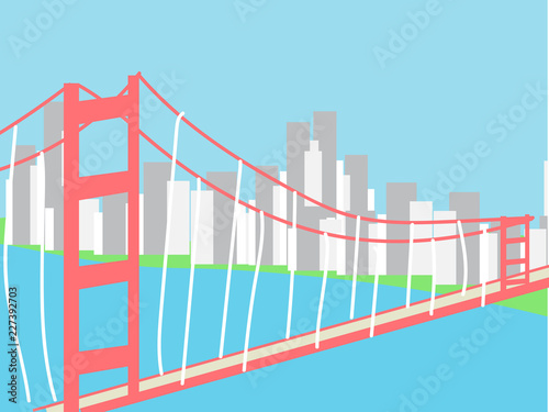 vector illustration of a golden gate bridge san francisco famous tourist destination