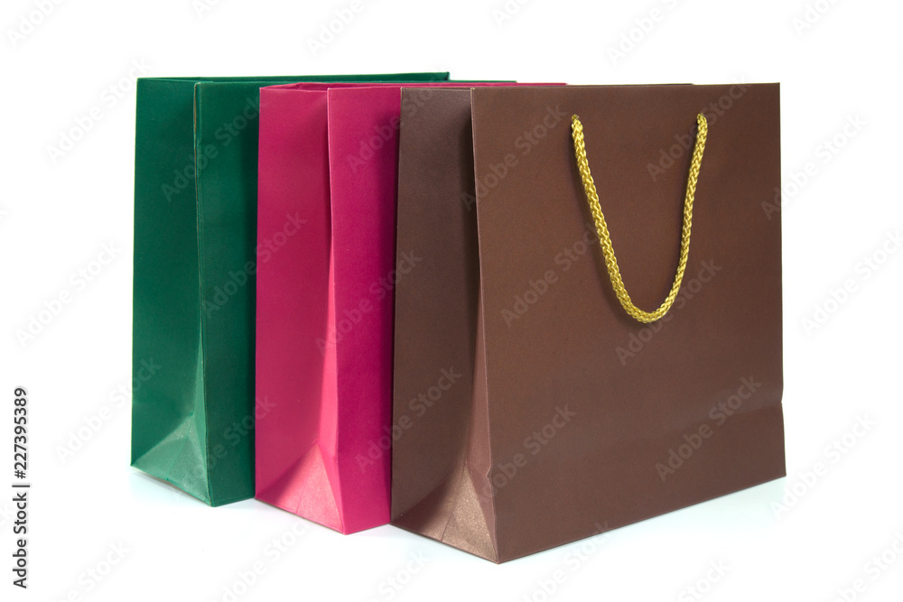 Paper shopping bags isolated on white background. Paper shopping bags isolated on white background.