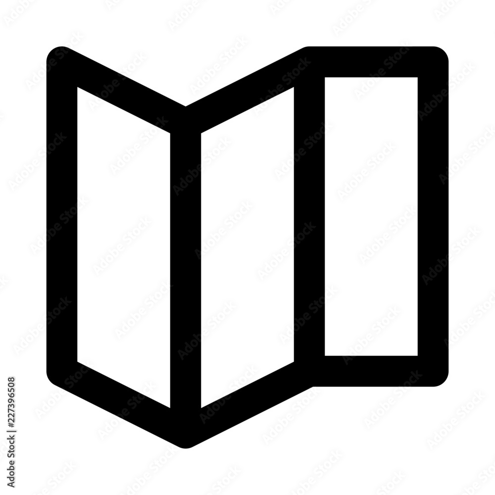 Map Navigation Fold Flyer Paper vector icon