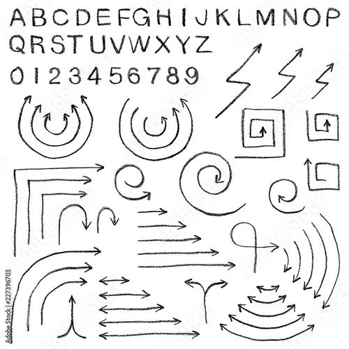 手描きの矢印