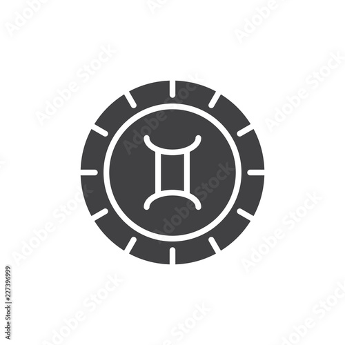 Gemini zodiac vector icon. filled flat sign for mobile concept and web design. Astrology horoscope simple solid icon. Symbol, logo illustration. Pixel perfect vector graphics