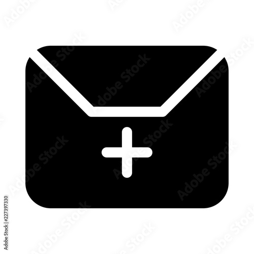 Mail Envelope Add Delivery Gui Web vector icon