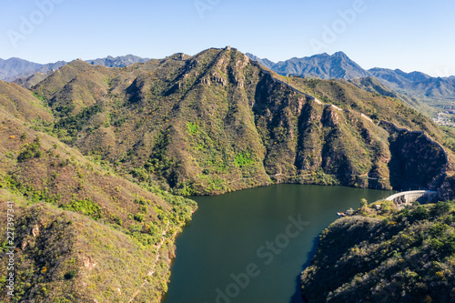 Huanghuacheng Water Great Wall aerial photography