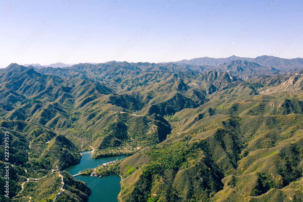 Huanghuacheng Water Great Wall aerial photography