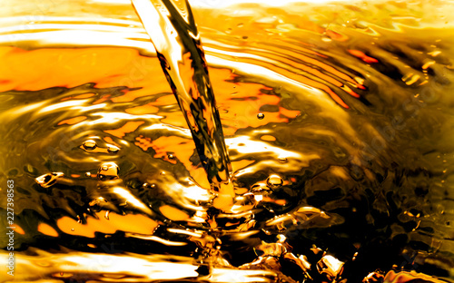 Bubbles in Water Oil beer gold Beautiful abstract background