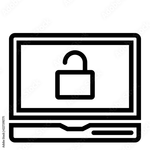 Notebook Unlock Computer Service IT Programming Hardware Webdesign vector icon
