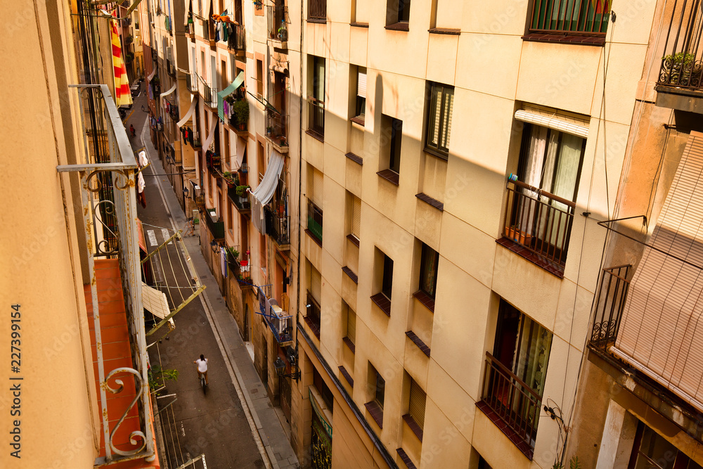 Backstreet of Barcelona, urban background
