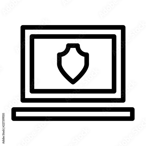 Notebook Protect Computer Service IT Programming Hardware Webdesign vector icon