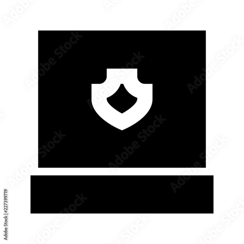 Notebook Shield Security Protect Protection Secure vector icon