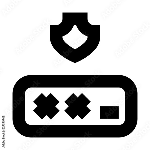 Password Shield Security Protect Protection Secure vector icon