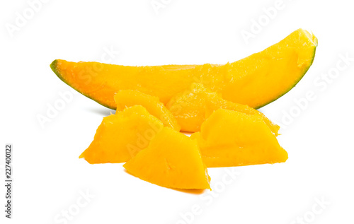 mango slices isolated