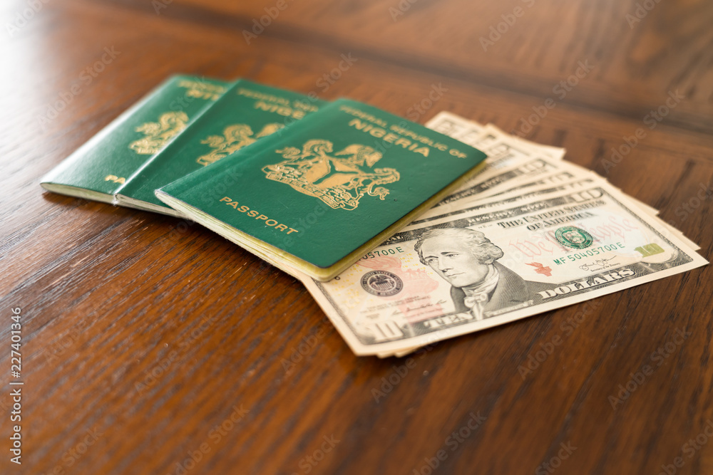 Nigerian Passport with United State Dollars for vacation or business trip Nigerian Passport with United State Dollars for vacation or business trip