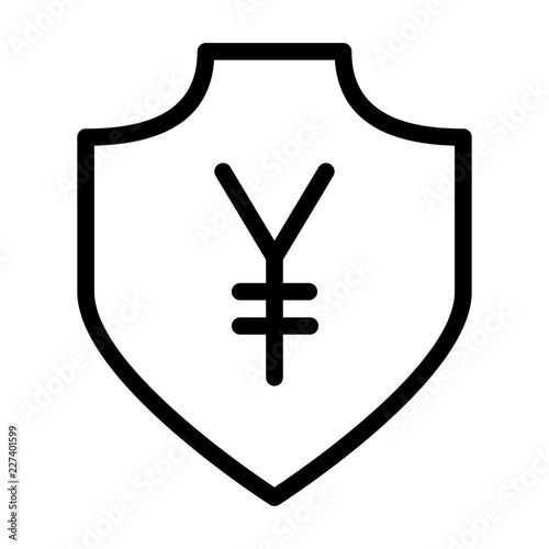 Money Yen Shield Security Safety Protection Secure vector icon