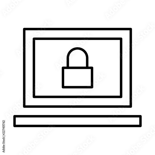Notebook Lock Computer Service IT Programming Hardware Webdesign vector icon