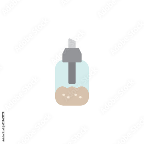 Sugar shaker flat icon, vector sign, colorful pictogram isolated on white. Sugar bowl symbol, logo illustration. Flat style design