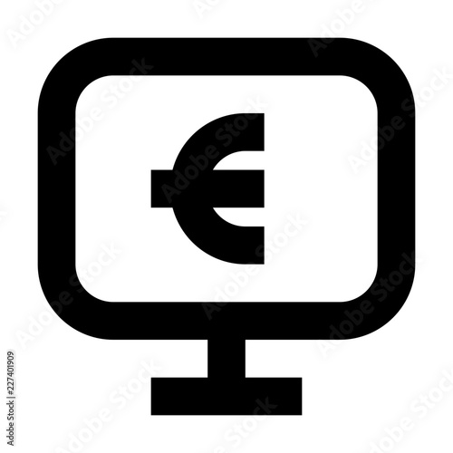 Online Banking Euro Finance Money Exchequer Cash vector icon