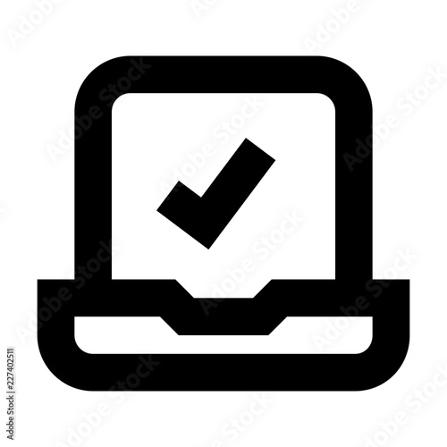 Notebook Check Hook Data Computer vector icon
