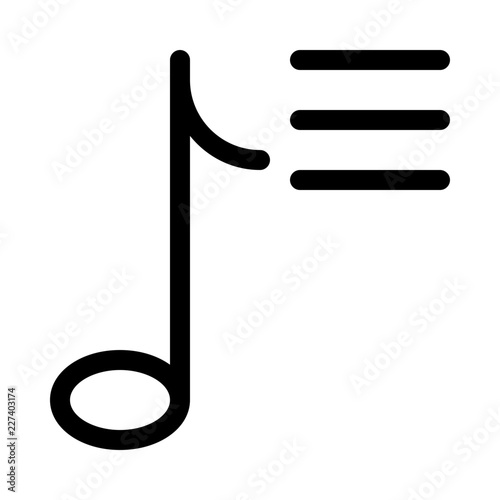 Note Music Playlist Audio Gui Web vector icon