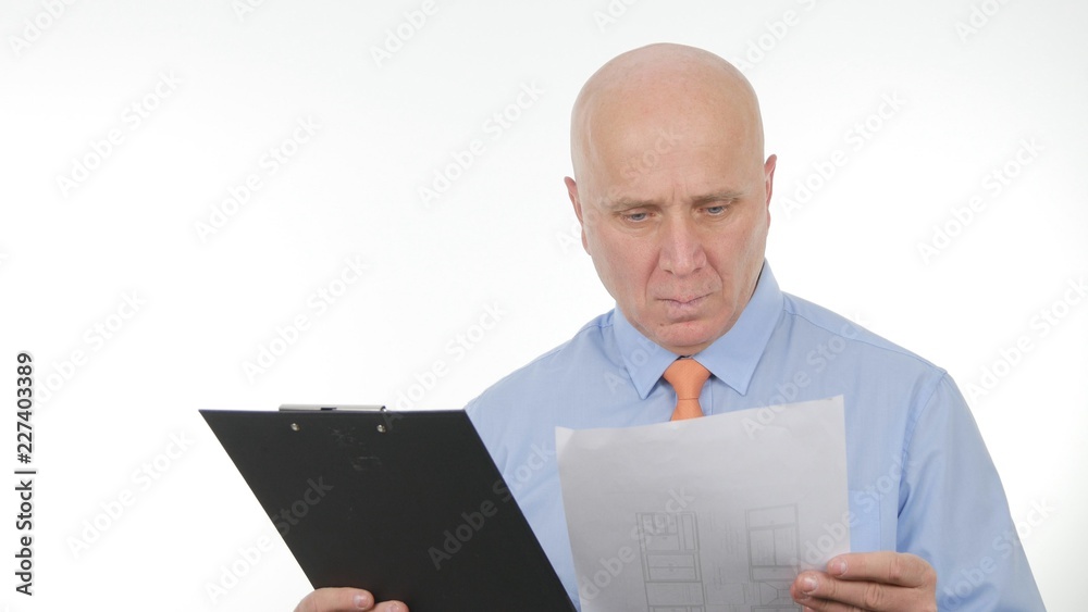 Interior Image with Businessman Working with Documents Interior Image with Businessman Working with Documents