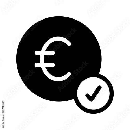 Payed Coin Cash Electronic Euro Purchase vector icon photo