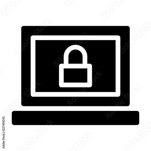 Notebook Lock Computer Service IT Programming Hardware Webdesign vector icon