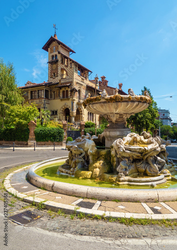 Canvas Print Rome (Italy) - The esoteric quarter of Rome, called 'Quartiere Coppedè', designe
