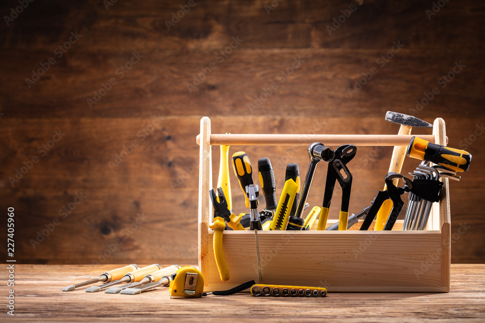 Toolbox With Various Worktools Stock Photo | Adobe Stock