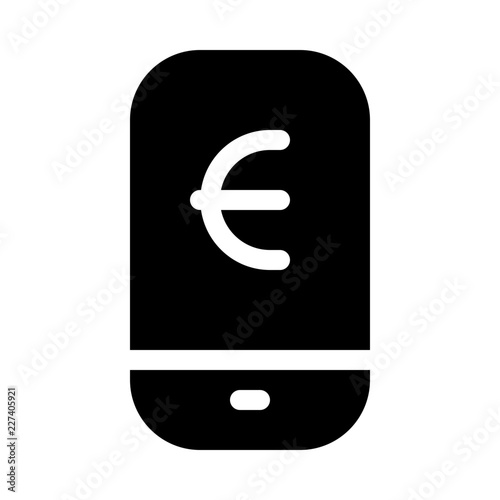 Mobile Banking Euro Finance Money Exchequer Cash vector icon
