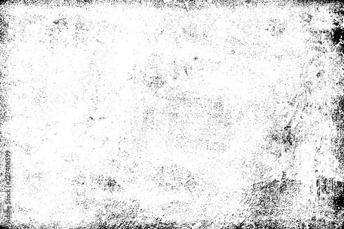 Fototapeta Grunge tło czarny i biały. Tekstura wiórów, pęknięć, rys, rys, kurzu, brudu. Ciemna monochromatyczna powierzchnia. Stary wzór wektor wzór