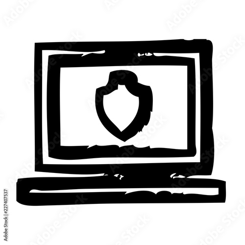 Notebook Protect Computer Service IT Programming Hardware Webdesign vector icon