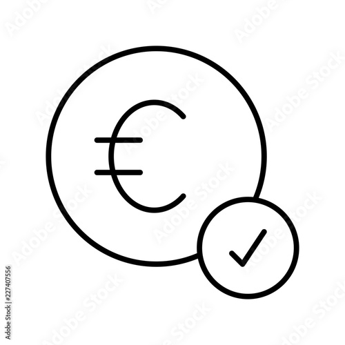 Payed Coin Cash Electronic Euro Purchase vector icon